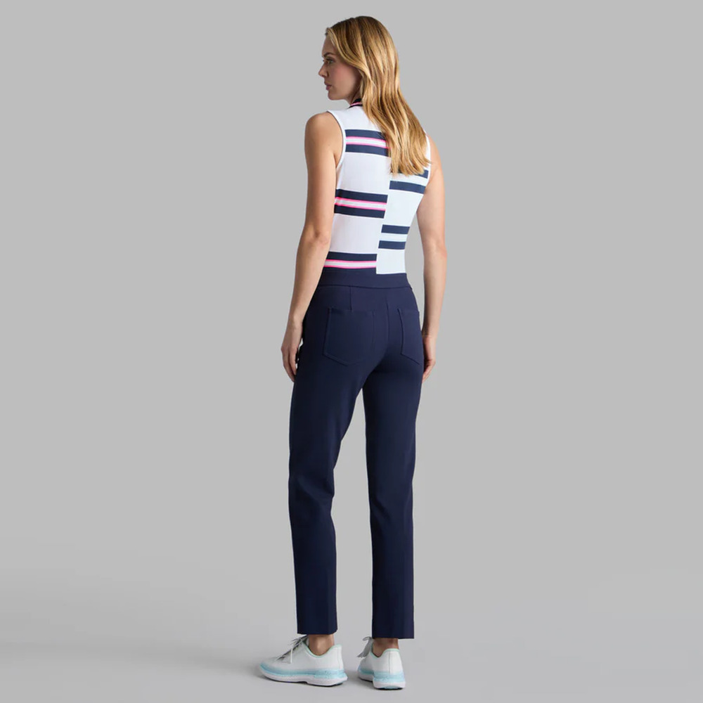 G/FORE WOMENS TECH PIQUÉ ENGINEERED STRIPE POLO TOP Size S M Golf Sleeveless NWT - Picture 5 of 5